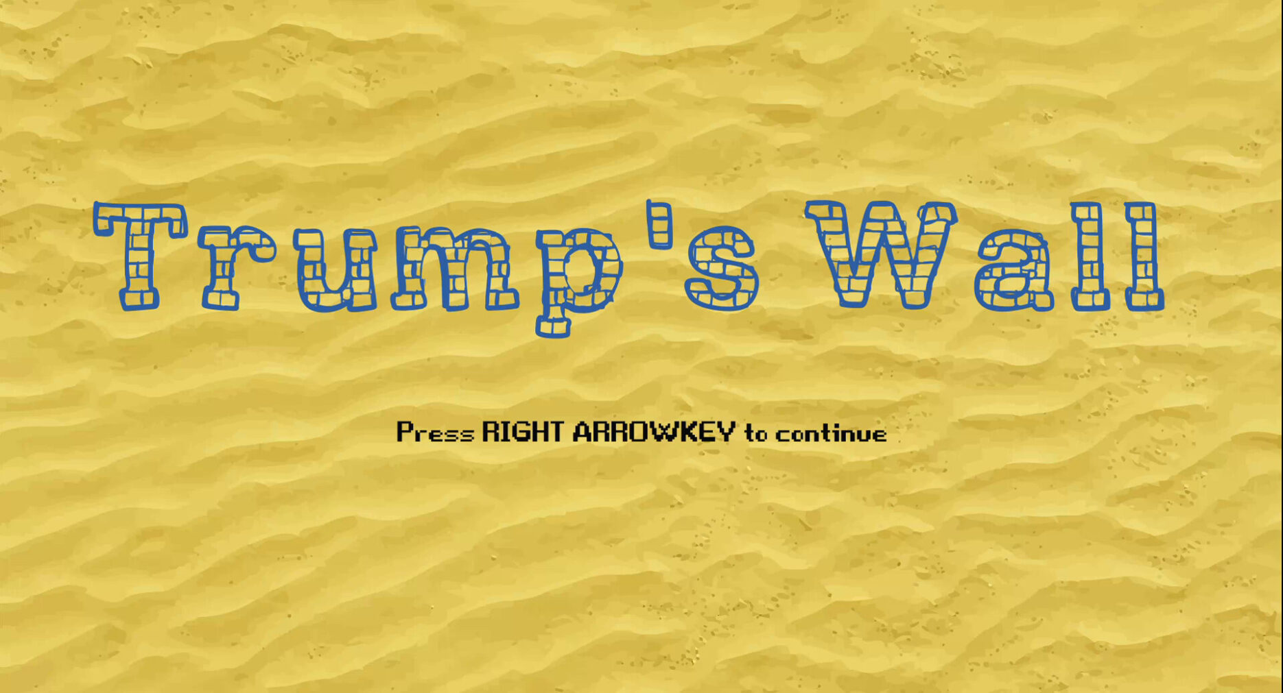 screenshot van de mini game Trumps Wall door Wouter Moraal