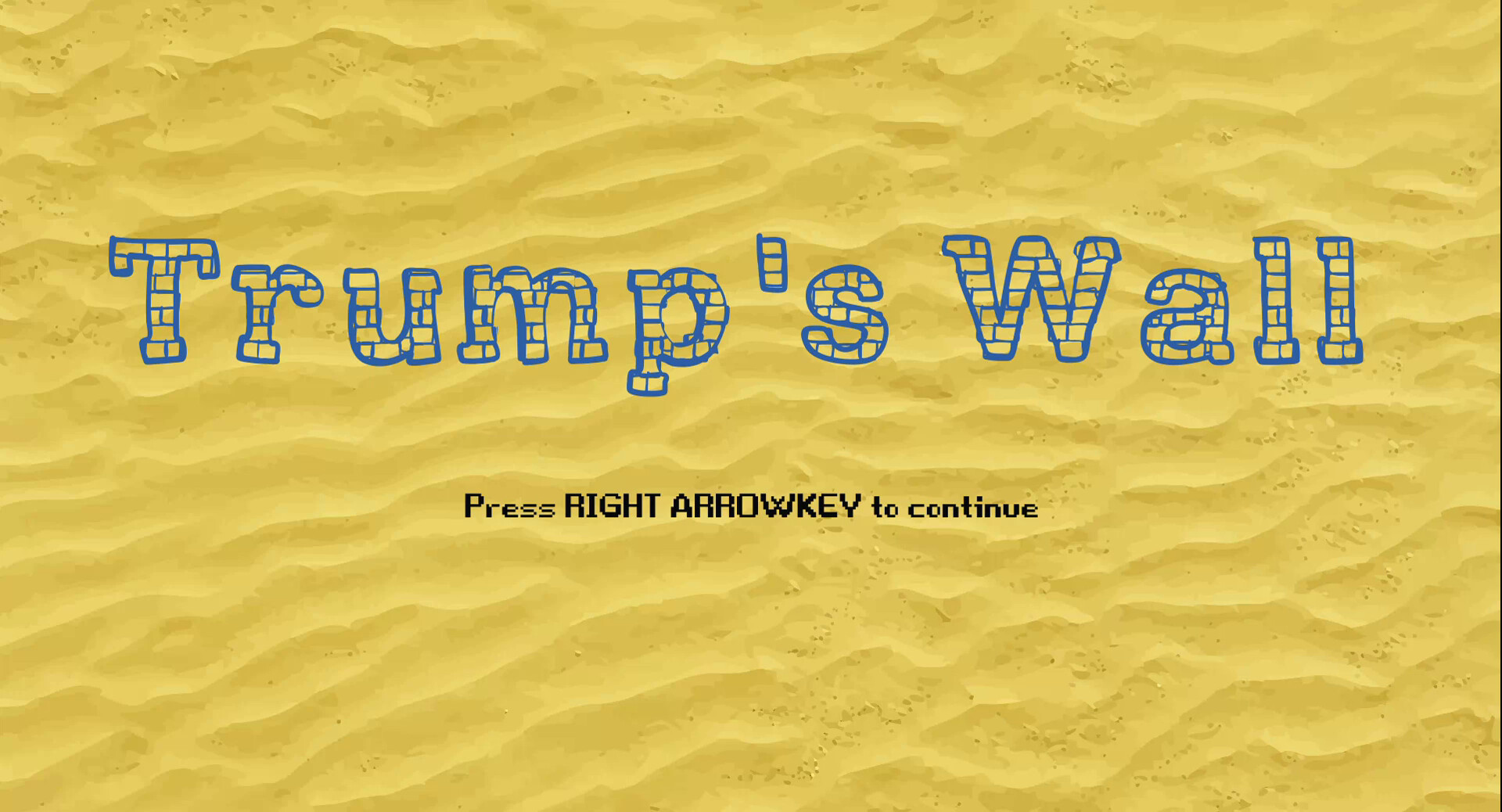 screenshot van de mini game Trumps Wall door Wouter Moraal